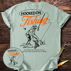 Hooked On Fishing Back Print T-Shirt