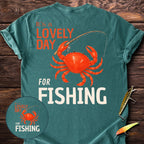 Lovely Day For Fishing Back Print T-Shirt