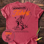 Hooked On Fishing Back Print T-Shirt