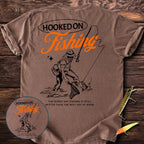 Hooked On Fishing Back Print T-Shirt