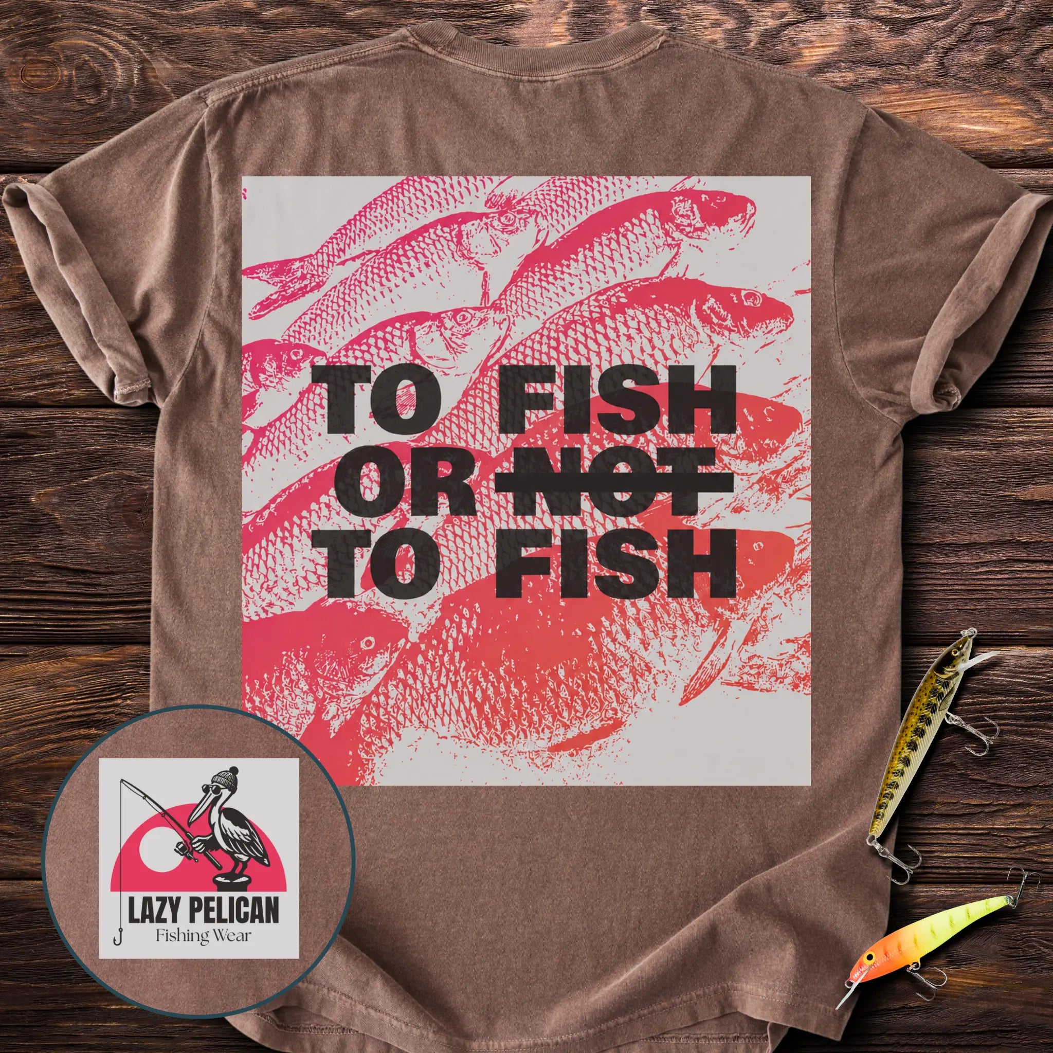 To Fish Or To Fish Back Print T-Shirt