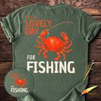 Lovely Day For Fishing Back Print T-Shirt