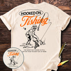 Hooked On Fishing Back Print T-Shirt
