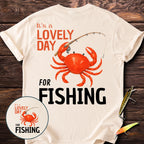 Lovely Day For Fishing Back Print T-Shirt
