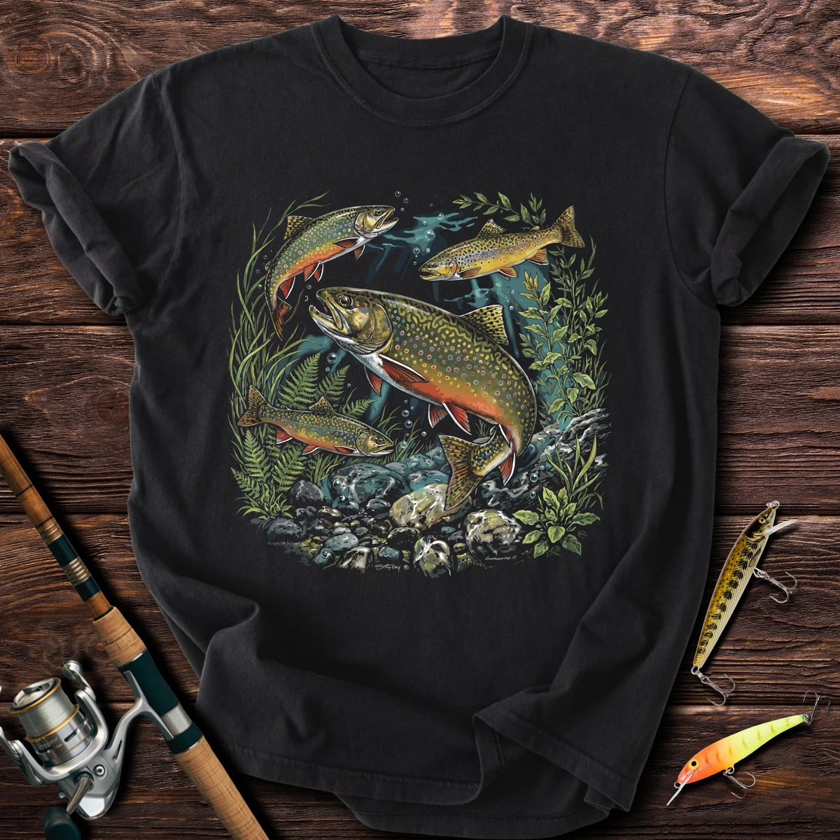 Brook Trout Drawing T-shirt – Lazy Pelican
